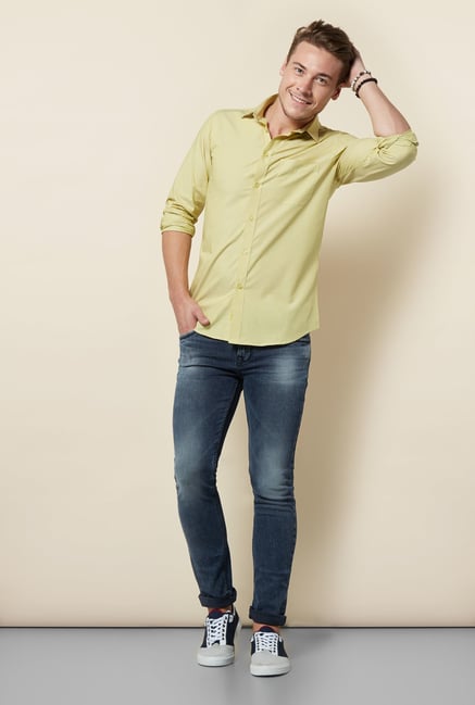 Integriti Blue Solid Lightly Washed Jeans Integriti Blue Solid Lightly Washed Jeans