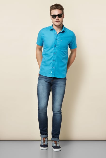 Integriti Blue Solid Slim Fit Jeans Integriti Blue Solid Slim Fit Jeans