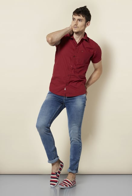 Integriti Blue Solid Mid Rise Jeans Integriti Blue Solid Mid Rise Jeans