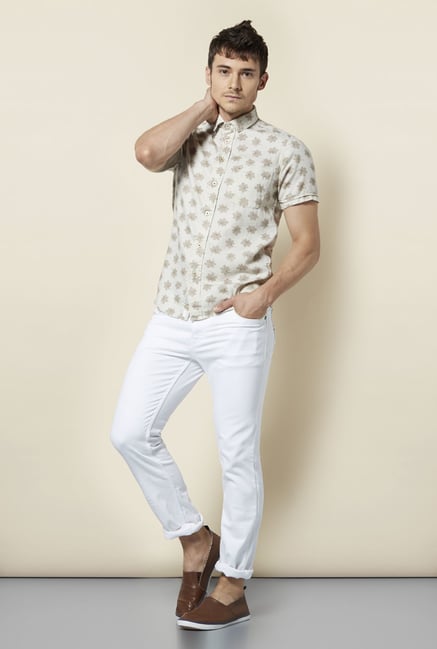 Integriti White Solid Slim Fit Jeans Integriti White Solid Slim Fit Jeans
