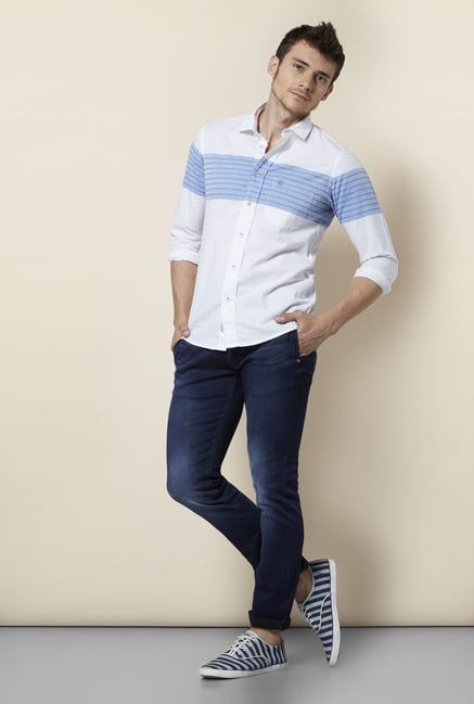 Integriti Navy Solid Cotton Jeans Integriti Navy Solid Cotton Jeans