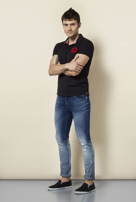 Integriti Blue Tattered Skinny Fit Jeans Integriti Blue Tattered Skinny Fit Jeans