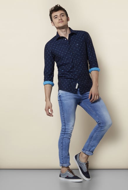 Integriti Blue Solid Slim Fit Jeans Integriti Blue Solid Slim Fit Jeans