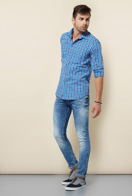 Integriti Blue Heavily Washed Jeans Integriti Blue Heavily Washed Jeans