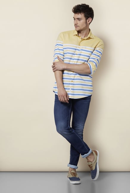 Integriti Dark Blue Cotton Lightly Washed Jeans Integriti Dark Blue Cotton Lightly Washed Jeans