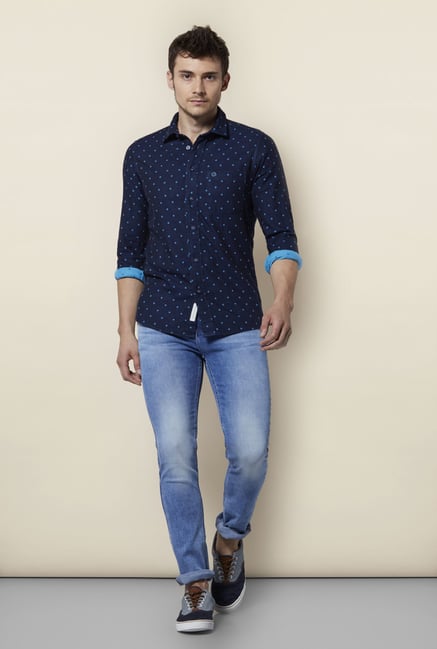 Integriti Navy Printed Shirt Integriti Navy Printed Shirt