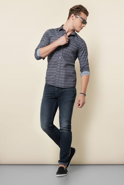 Integriti Grey & Black Cotton Shirt Integriti Grey & Black Cotton Shirt