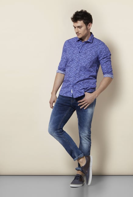 Integriti Blue Printed Shirt Integriti Blue Printed Shirt