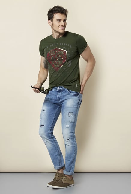 Integriti Green Printed T Shirt Integriti Green Printed T Shirt