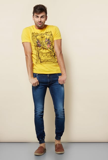 Integriti Yellow Printed T Shirt Integriti Yellow Printed T Shirt