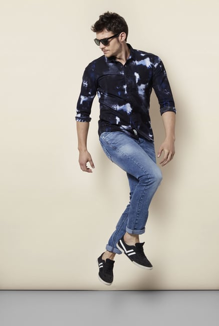 Integriti Black Printed Slim Fit Shirt Integriti Black Printed Slim Fit Shirt
