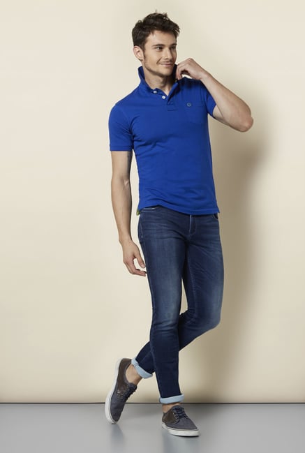 Integriti Blue Solid Polo T Shirt Integriti Blue Solid Polo T Shirt