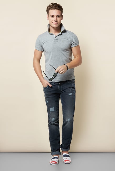 Integriti Grey Solid Polo T Shirt Integriti Grey Solid Polo T Shirt