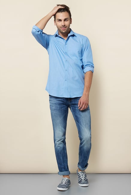 Integriti Blue Solid Shirt Integriti Blue Solid Shirt