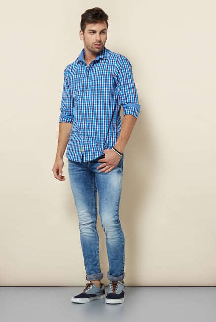Integriti Blue & White Checks Shirt Integriti Blue & White Checks Shirt