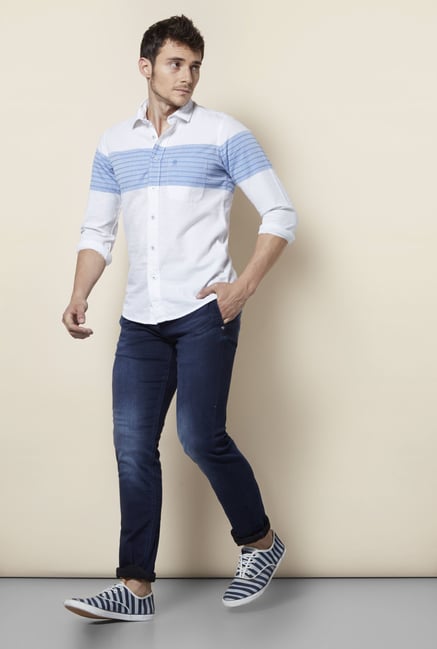 Integriti White & Blue Striped Shirt Integriti White & Blue Striped Shirt