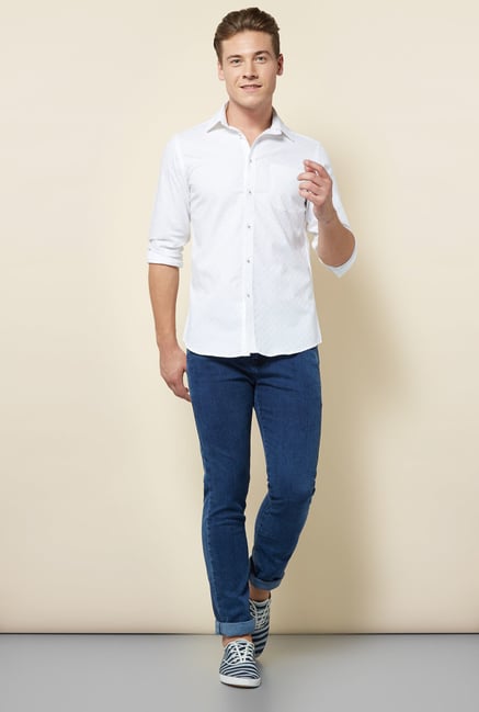 Integriti White Polka Dot Printed Shirt Integriti White Polka Dot Printed Shirt