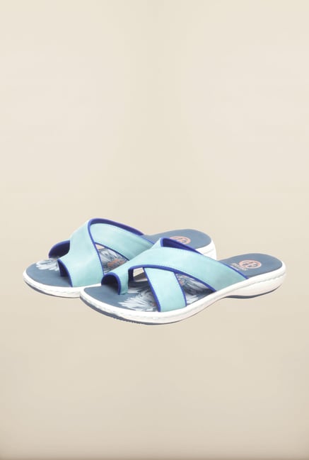 Pavers England Blue Cross Strap Flat Sandals Pavers England Blue Cross Strap Flat Sandals