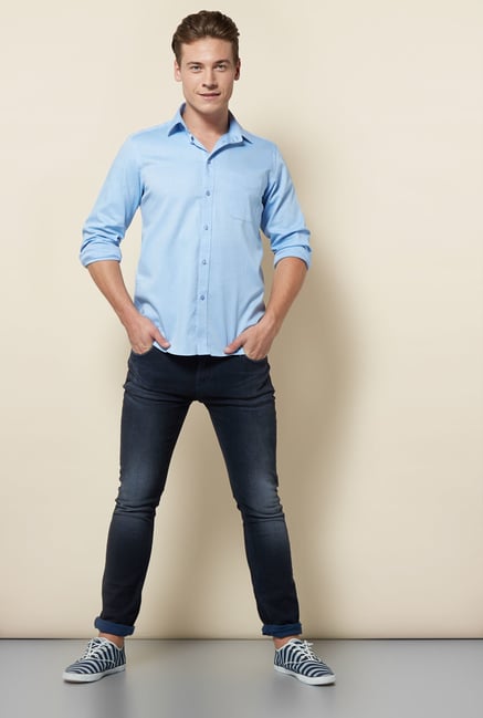 Integriti Dark Blue Cotton Jeans Integriti Dark Blue Cotton Jeans