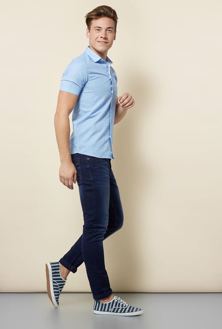Integriti Blue Solid Slim Fit Jeans Integriti Blue Solid Slim Fit Jeans