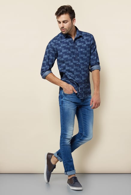 Integriti Blue Solid Slim Fit Jeans Integriti Blue Solid Slim Fit Jeans