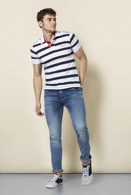 Integriti Blue Solid Lightly Washed Jeans Integriti Blue Solid Lightly Washed Jeans
