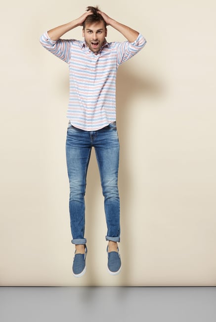 Integriti Blue Heavily Washed Jeans Integriti Blue Heavily Washed Jeans