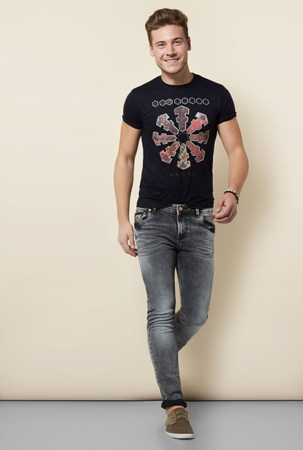 Integriti Grey Solid Cotton Jeans Integriti Grey Solid Cotton Jeans