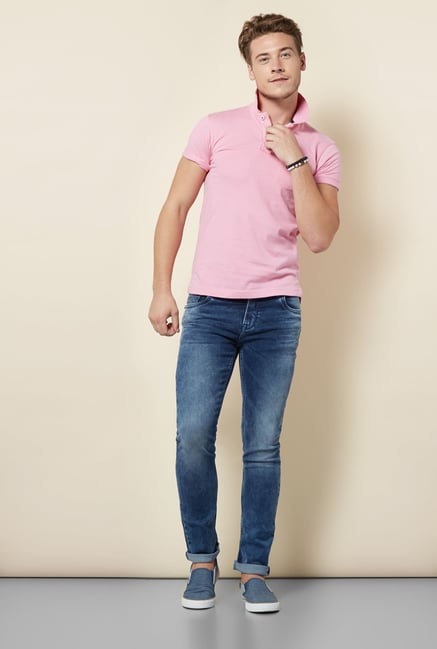 Integriti Blue Solid Lightly Washed Jeans Integriti Blue Solid Lightly Washed Jeans