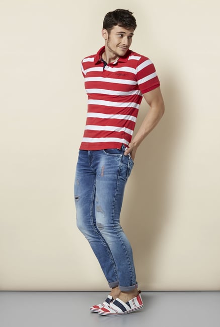 Integriti Blue Patchwork Tattered Jeans Integriti Blue Patchwork Tattered Jeans