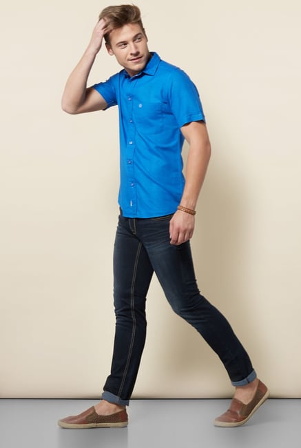 Integriti Dark Blue Skinny Fit Solid Jeans Integriti Dark Blue Skinny Fit Solid Jeans