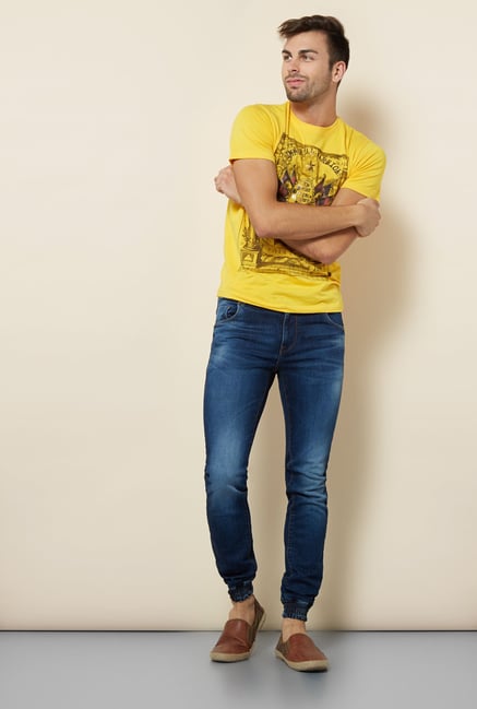 Integriti Blue Solid Cotton Jeans Integriti Blue Solid Cotton Jeans