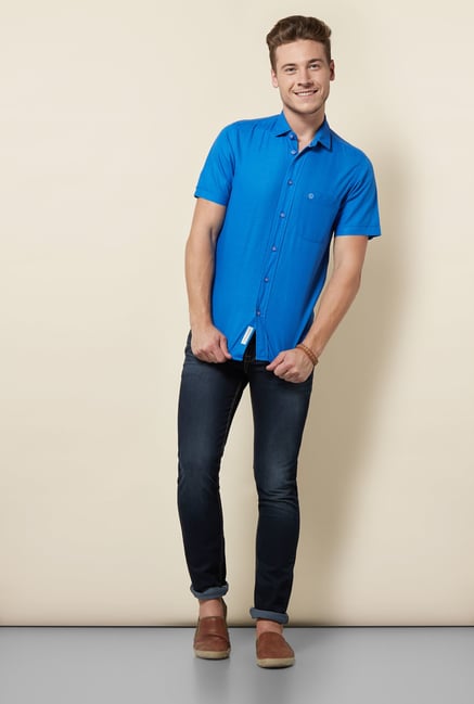 Integriti Royal Blue Solid Shirt Integriti Royal Blue Solid Shirt