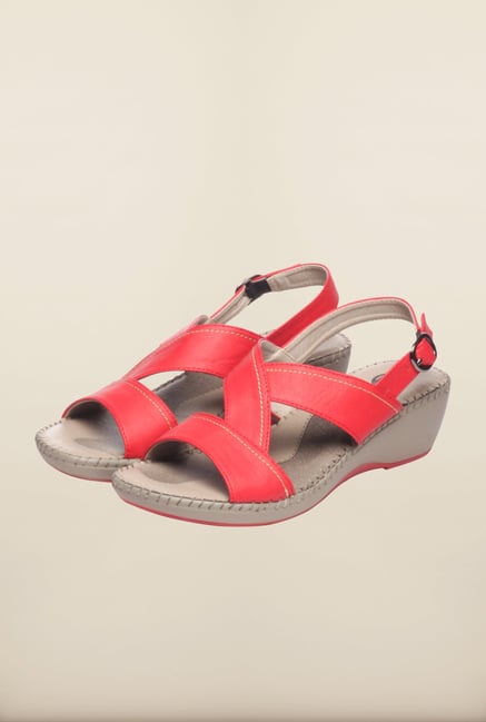 Pavers England Red Back Strap Sandals Pavers England Red Back Strap Sandals