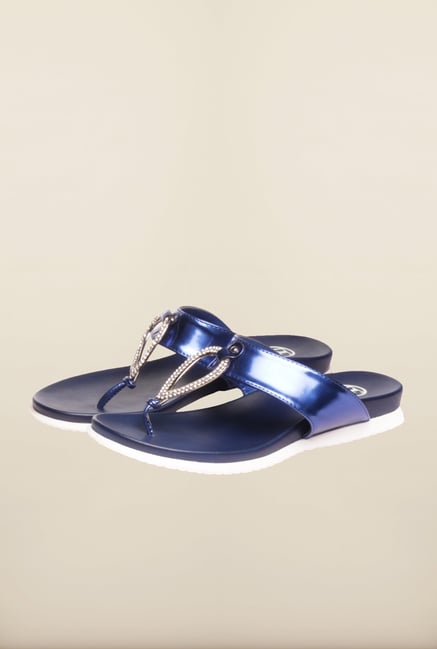 Pavers England Blue Flat Sandals Pavers England Blue Flat Sandals