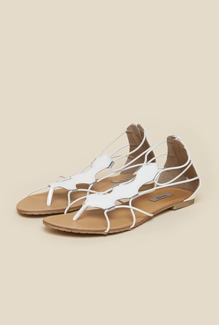 Metro White Flat Sandals Metro White Flat Sandals