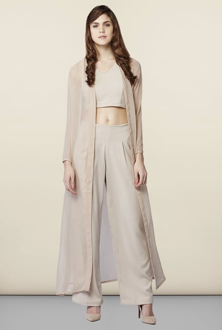 AND Beige Solid Shrug AND Beige Solid Shrug