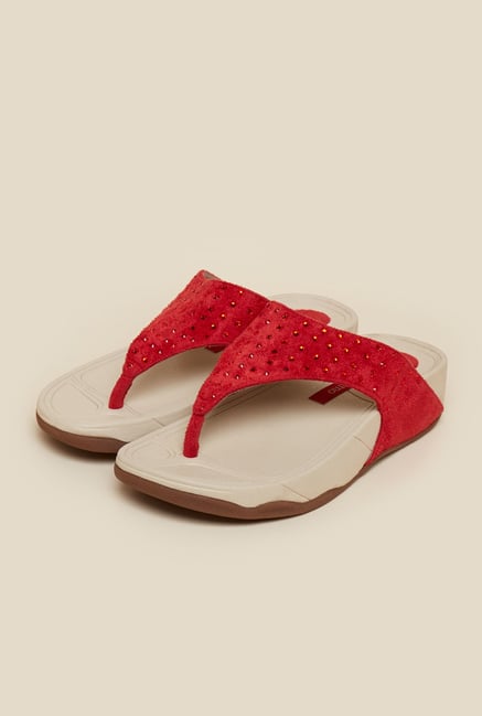 Metro Red Flat Casual Thongs Metro Red Flat Casual Thongs