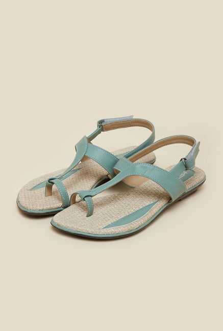 Metro Teal Green Flat Velcro Sandals Metro Teal Green Flat Velcro Sandals