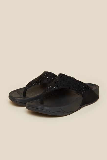 Metro Black Flat Casual Thongs Metro Black Flat Casual Thongs