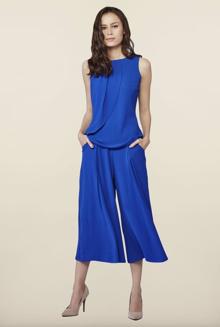 AND Blue Solid Sleeveless Top AND Blue Solid Sleeveless Top