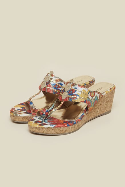 Metro Multicolor Toe Ring Wedges Metro Multicolor Toe Ring Wedges