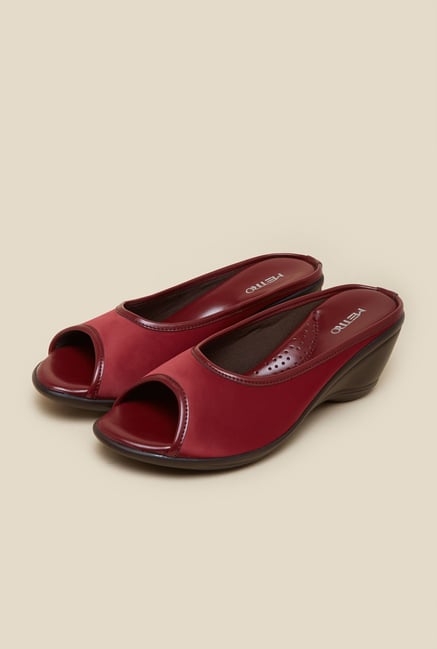 Metro Maroon Wedge Sandals Metro Maroon Wedge Sandals