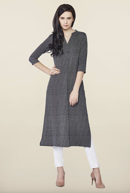 AND Black Pin Striped Regular Fit Tunic AND Black Pin Striped Regular Fit Tunic