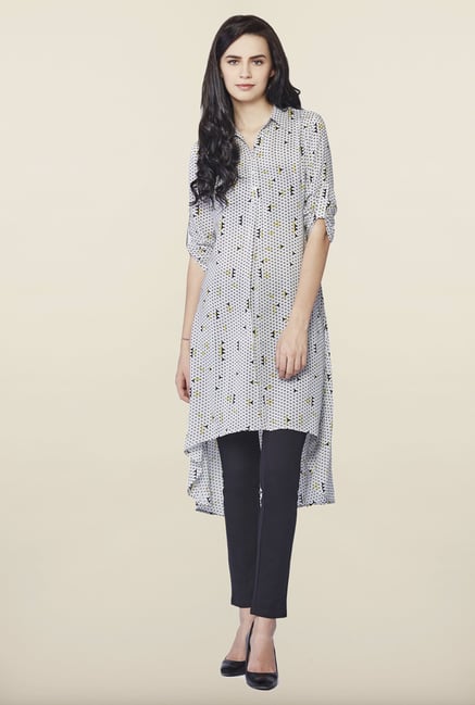 AND Beige Printed Tunic AND Beige Printed Tunic