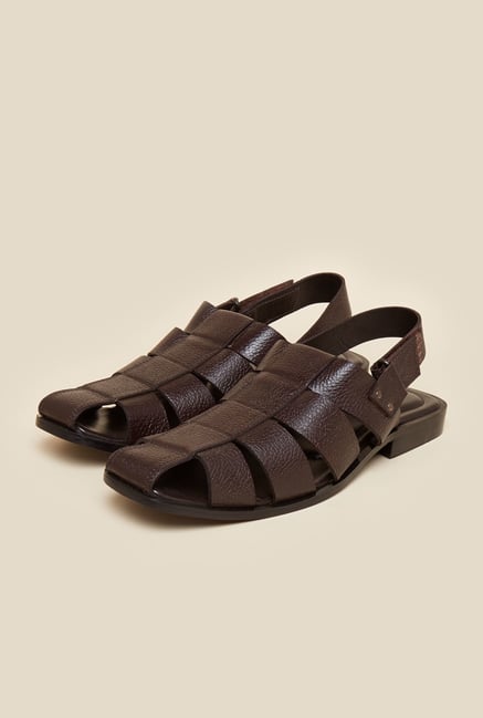 Metro Brown Leather Back Strap Sandals Metro Brown Leather Back Strap Sandals