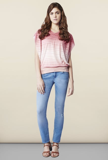 AND Pink Striped Regular Fit Top AND Pink Striped Regular Fit Top
