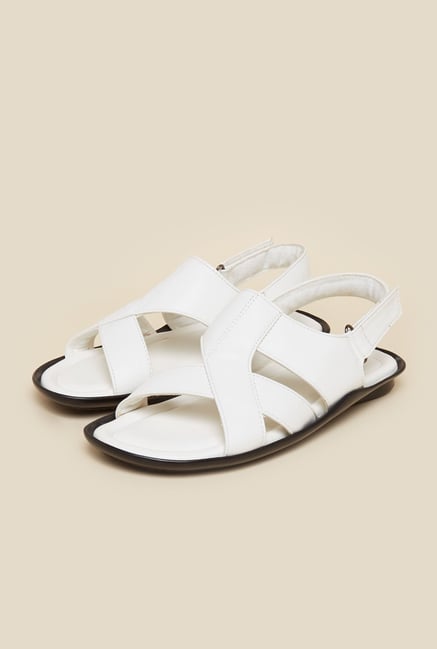 Metro White Leather Back Strap Sandals Metro White Leather Back Strap Sandals