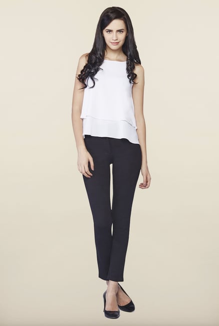 AND White Sleeveless Top AND White Sleeveless Top