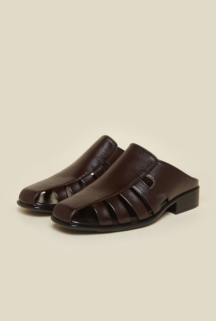 Metro Dark Brown Leather Sandals Metro Dark Brown Leather Sandals